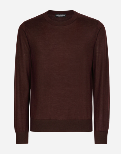 【VIP価格】DOLCE&GABBANA Bordeaux Cashmere Crewneck Sweater Dolce & Gabbana Crew-neck Cashmere Jumper In Bordeaux | ModeSens