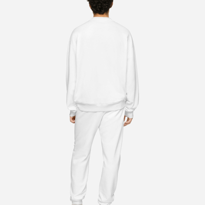 Shop Dolce & Gabbana Jersey Sweatshirt With Dg Logo Print In White
