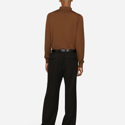 Shop Dolce & Gabbana Extra-fine Cashmere Polo-shirt In Brown