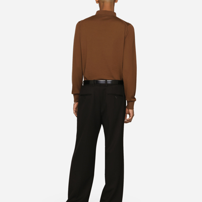 Dolce & Gabbana Extra-fine Cashmere Polo-shirt In Brown