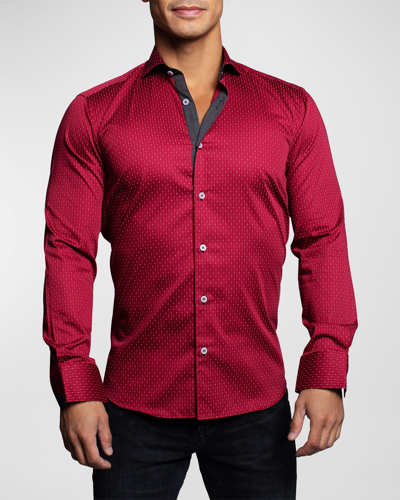 Shop Maceoo Men's Einstein Dotline Sport Shirt In Red