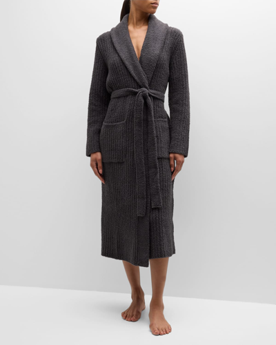 Shop Barefoot Dreams Eco Cozychic Ribbed Robe In Carbon
