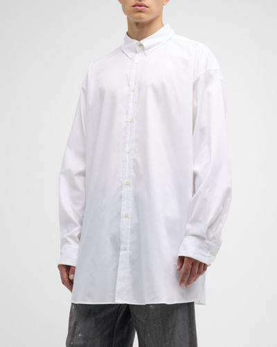 Shop Maison Margiela Men's Oversized Basic Sport Shirt In White