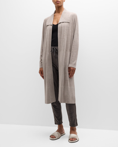 Shop Barefoot Dreams Cozychic Ultra Lite Open-front Cardigan In Pewter