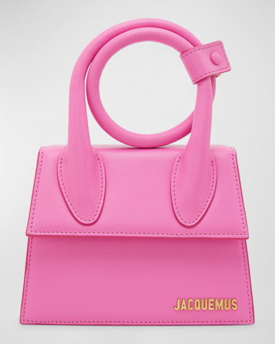 Shop Jacquemus Le Chiquito Noeud Top-handle Bag In Neon Pink