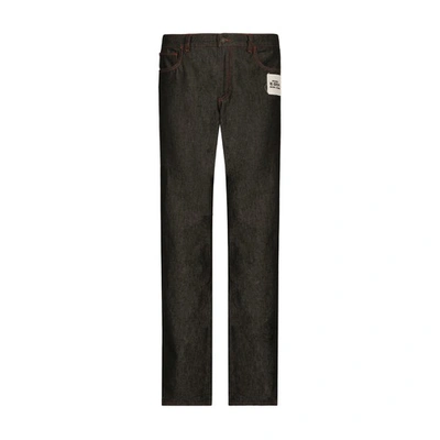 Shop Dolce & Gabbana Double-face Denim And Flannel Pants In Light_grey