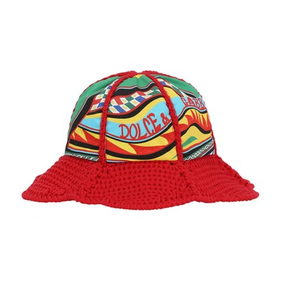 Shop Dolce & Gabbana Multi-colored Crochet Hat In Combined_colour