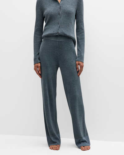 Shop Barefoot Dreams Cozychic Ultra Light Ribbed Lounge Pants In Smokey Blue