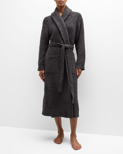 Shop Barefoot Dreams Cozychic Shawl-collar Robe In Carbon