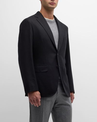Shop Brioni Men's Solid Cashmere Blazer In Black