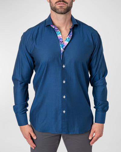 Shop Maceoo Men's Einstein Grooves Sport Shirt In Blue