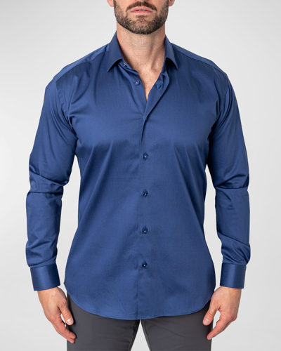 Shop Maceoo Men's Fibonacci Storm Sport Shirt In Blue