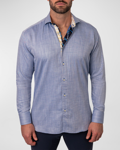 Maceoo Einstein Flamblue Contemporary Fit Button-up Shirt In Blue