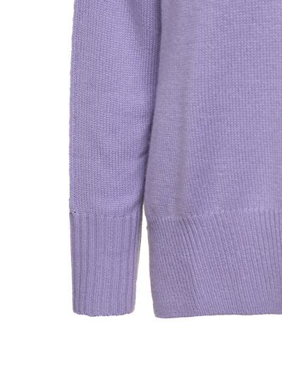 Shop Allude Purple Sweater With U Neckline In Cashmere Woman In Violet