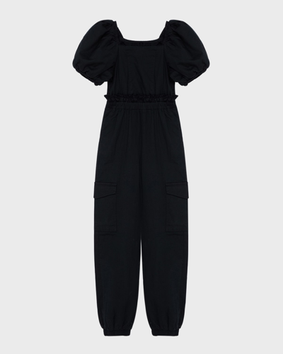 Shop Habitual Girl's Paperbag Jumpsuit In Black