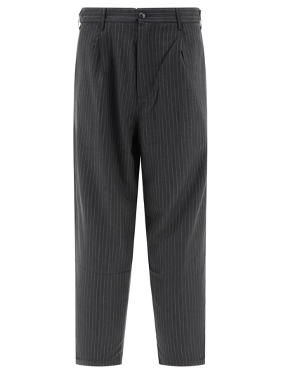 Shop Stussy Stüssy Striped Tailored Trousers In Black