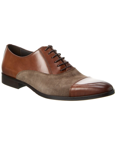 Shop M By Bruno Magli Caymen Leather & Suede Oxford In Brown