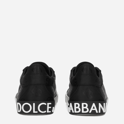 Shop Dolce & Gabbana Cordura Portofino Vintage Sneakers In Black