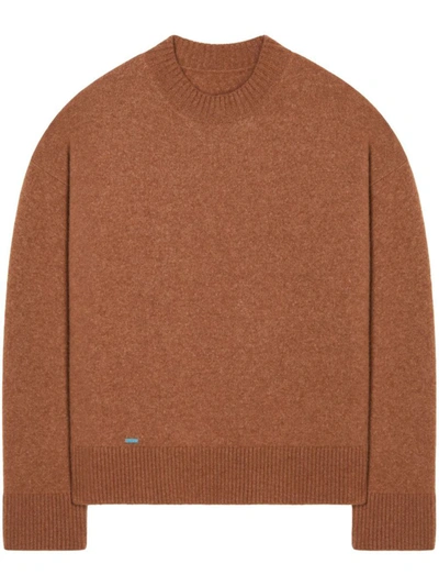 Shop Alanui Cashmere Crewneck Sweater In Brown