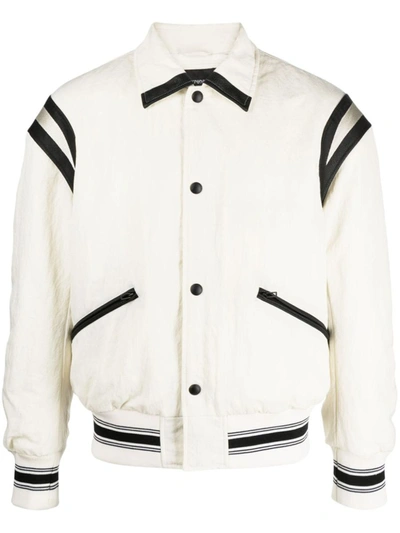 Shop Emporio Armani Nylon Bomber Jacket In White
