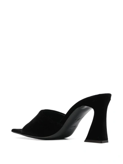 Shop Giuseppe Zanotti Solhene Velvet Mules In Black