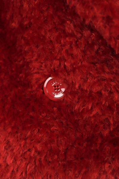 Herno Cropped Fur Jacket In Red