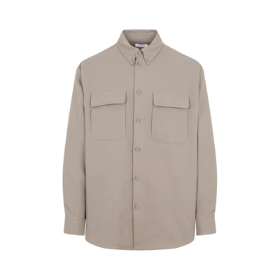 Shop Off-white Military Overshirt In Nude &amp; Neutrals