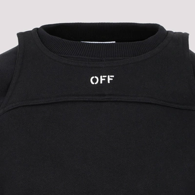 Shop Off-white Off Stamp Round Crop Crewneck Sweater In Black