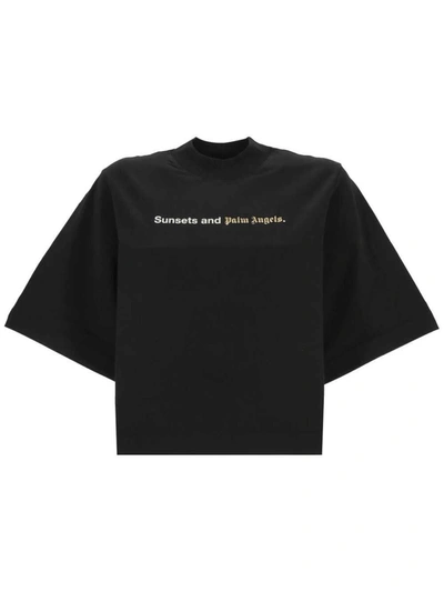 Shop Palm Angels T-shirts And Polos In Black