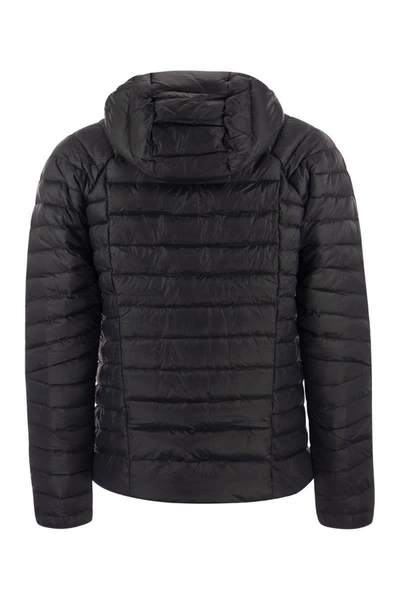 Shop Patagonia Hooded Down Jacket In Black