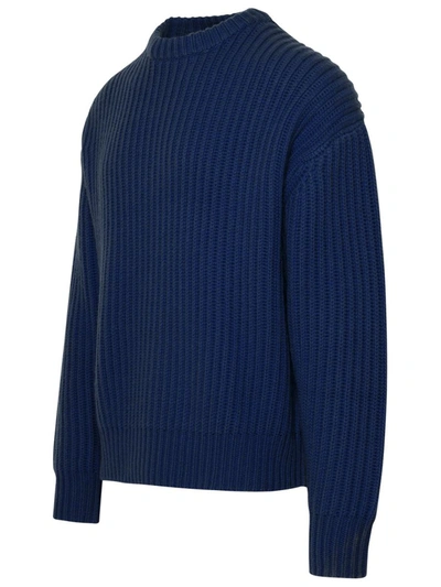 Shop John Elliott Sweater In Blue Cashmere Blend