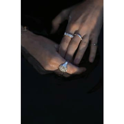 Shop Hannah Bourn Silver Size O The Ocean Ring In Metallic