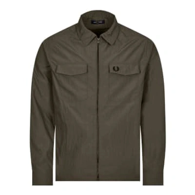 Shop Fred Perry Zip-through Overshirt In Green
