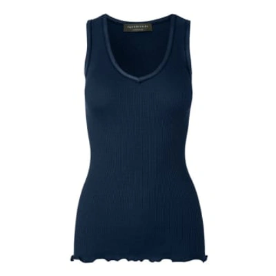 Shop Rosemunde Silk Top With Elastic Band In Blue