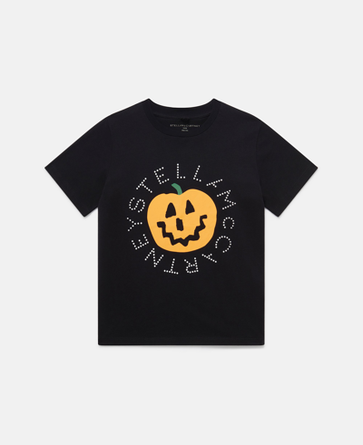 Shop Stella Mccartney Logo Pumpkin Print T-shirt In Black