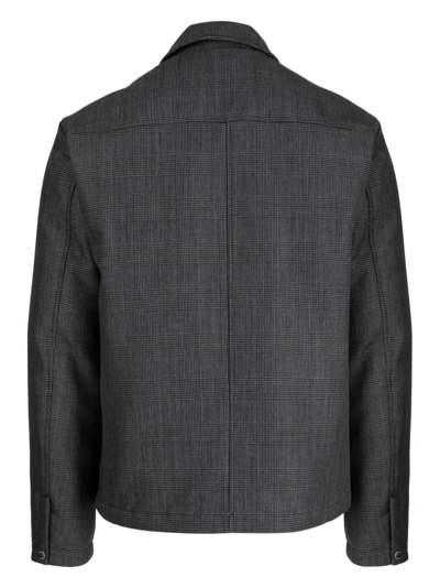 Shop Dunhill Plaid-check Pattern Shirt Jacket In 灰色