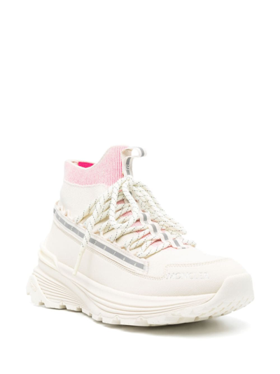 Moncler High-top Sneakers Light Runner Fabric Mix In 粉色