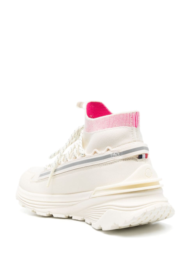 Moncler High-top Sneakers Light Runner Fabric Mix In 粉色