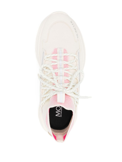 Moncler High-top Sneakers Light Runner Fabric Mix In 粉色