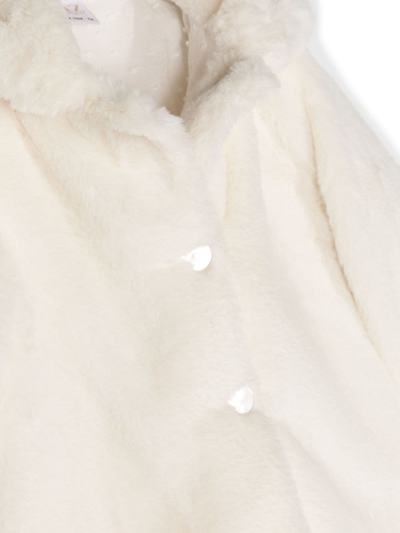 Shop Paz Rodriguez Single-breasted Faux-fur Coat In Neutrals