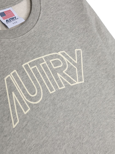 Shop Autry Logo-print Cotton Sweatshirt In Grey