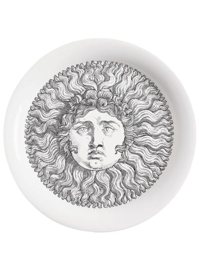 Shop Fornasetti Re Sole Motif-print Lacquered Tray In White