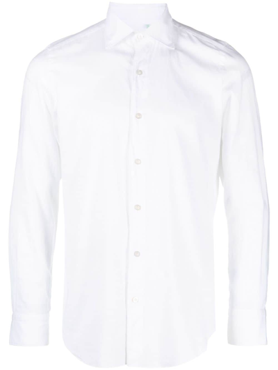 Shop Finamore 1925 Napoli Tokyo Long-sleeve Cotton Shirt In White