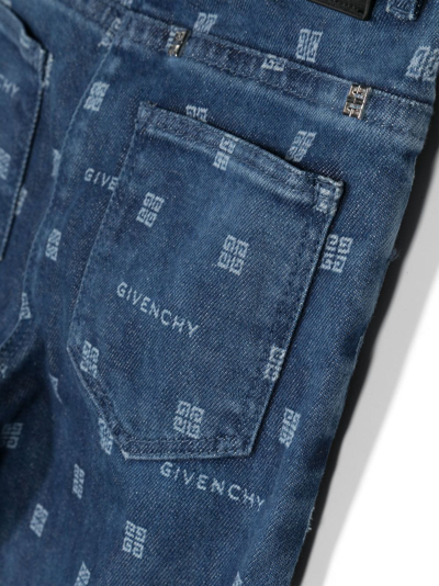 Shop Givenchy 4g Wide-leg Jeans In Blue