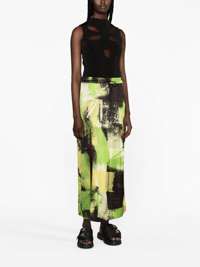 Shop Y-3 Graphic-print Maxi Skirt In Black