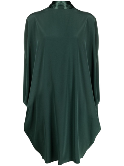 Shop Gianluca Capannolo Iris High-neck Draped Dress In Green