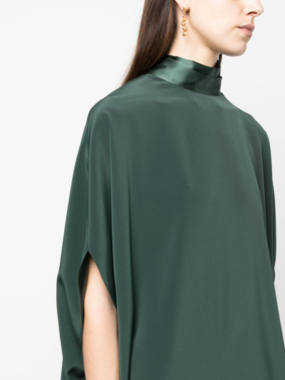 Shop Gianluca Capannolo Iris High-neck Draped Dress In Green