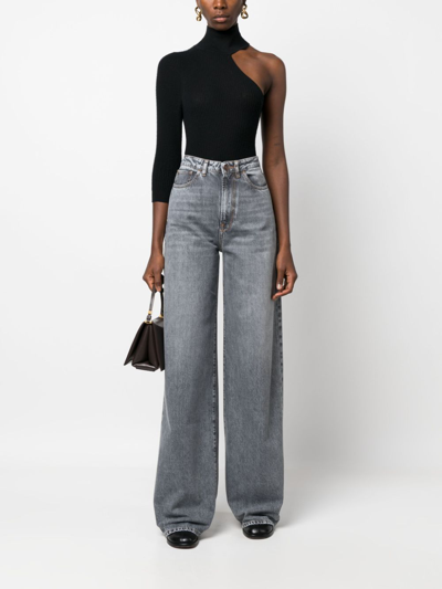 3x1 High-waist Wide-leg Jeans In Grey