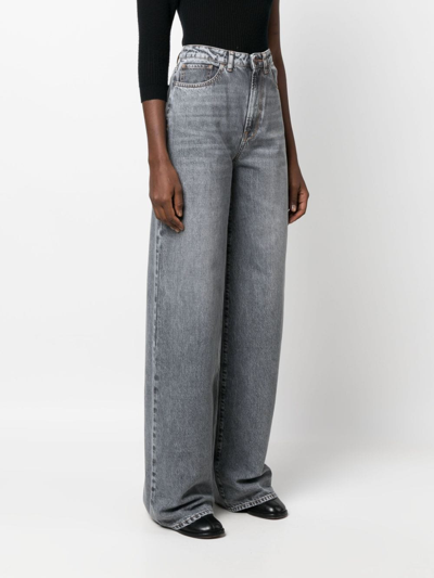 3x1 High-waist Wide-leg Jeans In Grey
