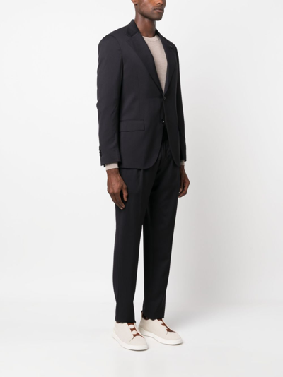 Lardini Single-breasted Wool Suit Set In Blue